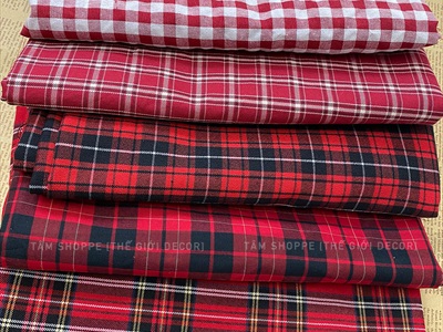 Vải sọc Caro Decor Noel nhiều kiểu [Đa dạng] Khổ 150cm PK-VAI-13